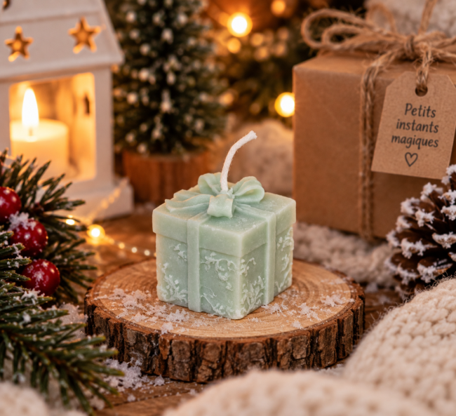 Bougie cadeau de Noël