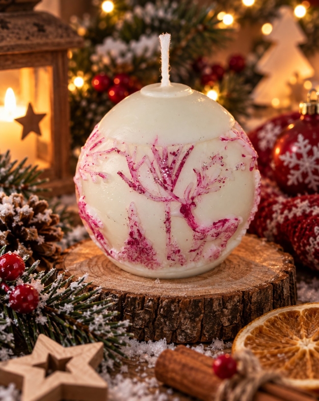 Bougie boule de Noël